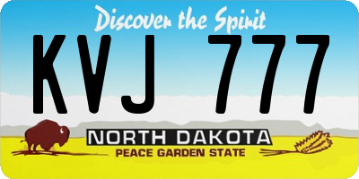ND license plate KVJ777