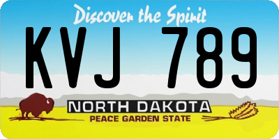 ND license plate KVJ789