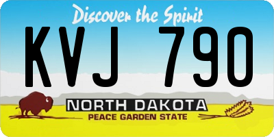 ND license plate KVJ790