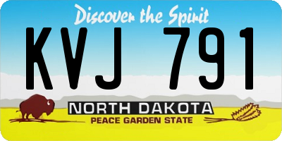 ND license plate KVJ791