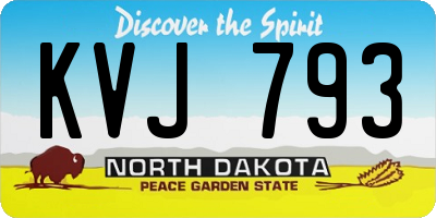 ND license plate KVJ793
