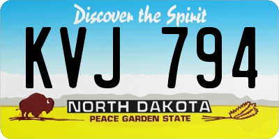 ND license plate KVJ794