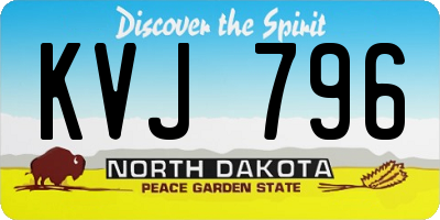 ND license plate KVJ796