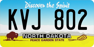 ND license plate KVJ802