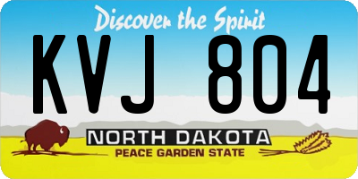 ND license plate KVJ804