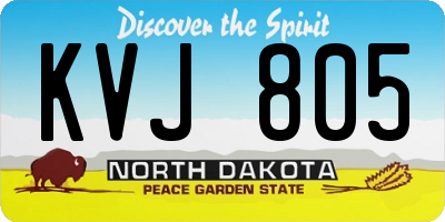 ND license plate KVJ805