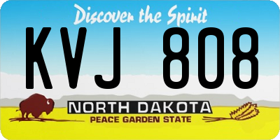 ND license plate KVJ808