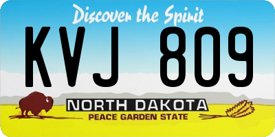 ND license plate KVJ809