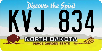 ND license plate KVJ834