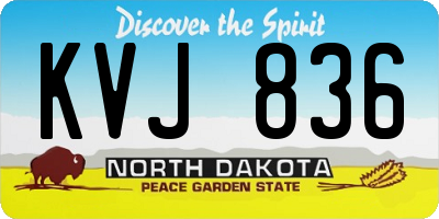 ND license plate KVJ836