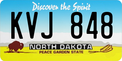 ND license plate KVJ848