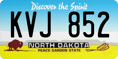 ND license plate KVJ852