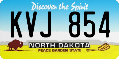 ND license plate KVJ854