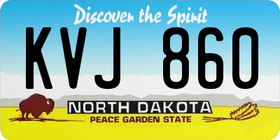 ND license plate KVJ860