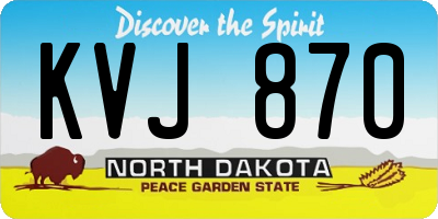 ND license plate KVJ870
