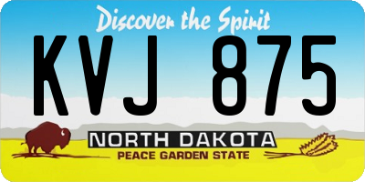 ND license plate KVJ875