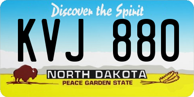 ND license plate KVJ880