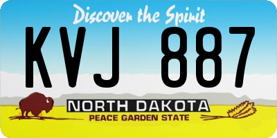 ND license plate KVJ887