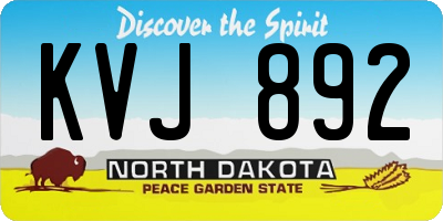 ND license plate KVJ892