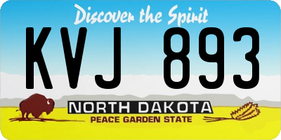ND license plate KVJ893