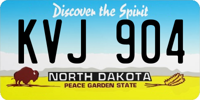 ND license plate KVJ904