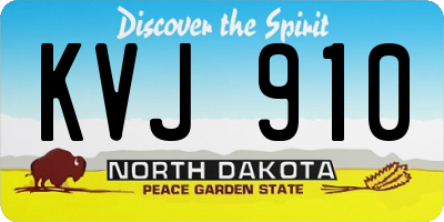 ND license plate KVJ910