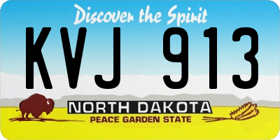 ND license plate KVJ913