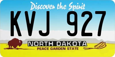 ND license plate KVJ927