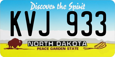 ND license plate KVJ933