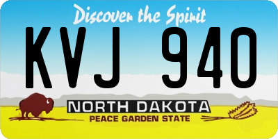 ND license plate KVJ940