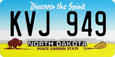 ND license plate KVJ949