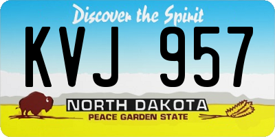 ND license plate KVJ957