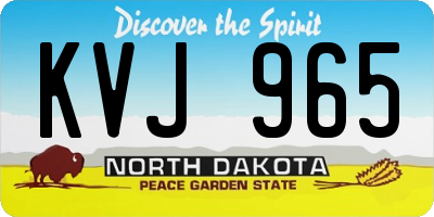ND license plate KVJ965