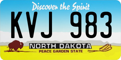 ND license plate KVJ983
