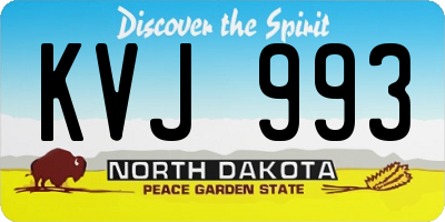 ND license plate KVJ993