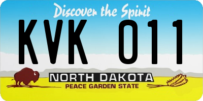 ND license plate KVK011