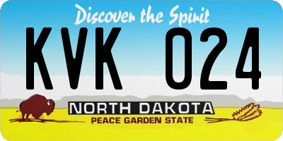 ND license plate KVK024