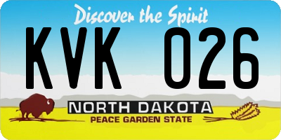 ND license plate KVK026