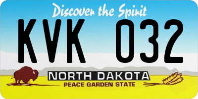 ND license plate KVK032
