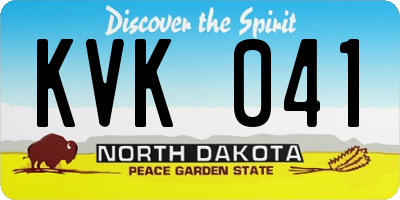 ND license plate KVK041