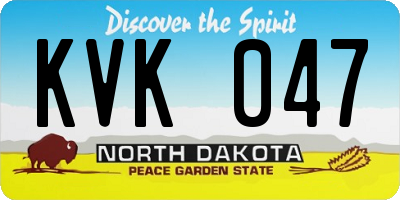 ND license plate KVK047