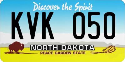 ND license plate KVK050