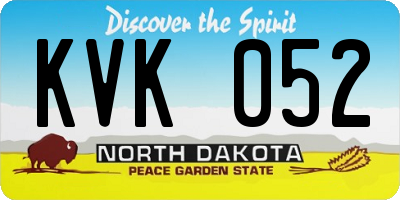ND license plate KVK052