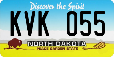 ND license plate KVK055