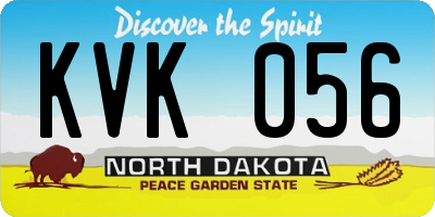 ND license plate KVK056