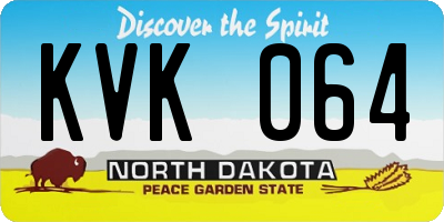 ND license plate KVK064