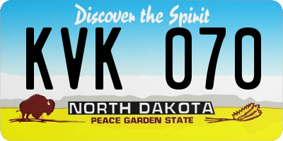 ND license plate KVK070