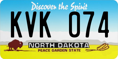 ND license plate KVK074
