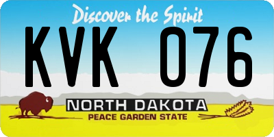 ND license plate KVK076