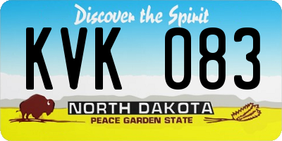 ND license plate KVK083